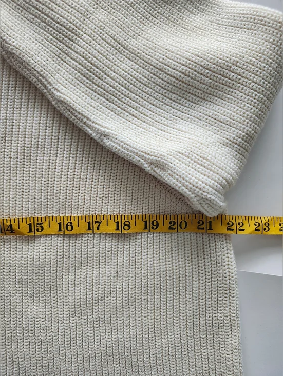 Cream Ribbed Knit Sweater - Women's - Picture 5 of 7